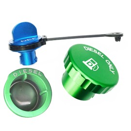 XJDAMZ Aluminum DIESEL Cap and DEF Cap ONLY fit 2019-2021 Latest Dodge Ram 6.7L 1500 2500 3500 (There are three vertical plastic posts at the fuel filler) (XJ-12589)