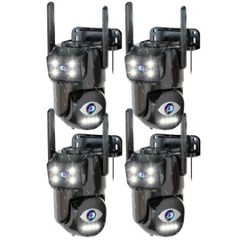 LETSCEE Dual Lens WiFi Security Camera Outdoor,5G/2.4G PTZ Outdoor Auto Tracking,HOM Security Surveillance System Camera,WiFi,Night Vision,7/24 Recording