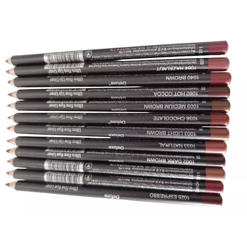 Sangpumsangseoseolmyeongchamjo 12pc 울트라 파인 립 라이너 브라운 세트 12pc Ultra