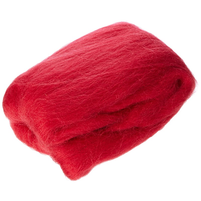 Clover Red Natural Wool Roving .3oz