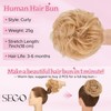 SEGO Human Hair Messy Bun Scrunchie Updo Real Bun Hair