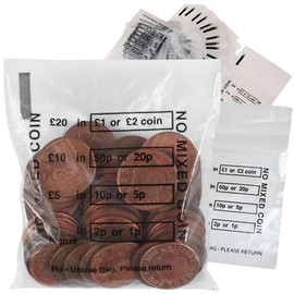 100 Pack - GBP Pounds Money Bags - Cash Bags Perfect for Organising and Storing Currency! Strong Money Bags for Banking Fiat Coins