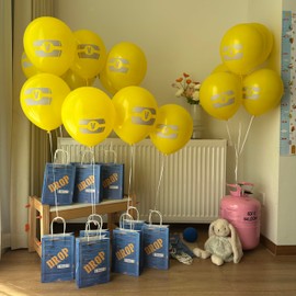 Video Game Theme Drop Box Candy Bags for Party 8.3x4.7x2.8" Blue Paper Gift Bags With Handles 24 Pack - Birthday Party Decorations Video Game Theme Balloons For Boys Girls