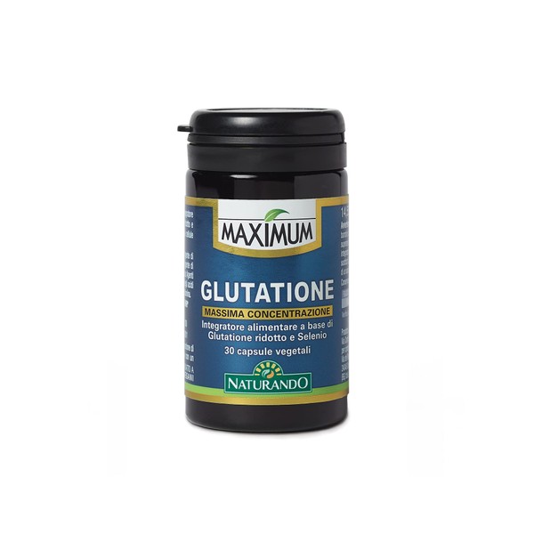 Maximum Glutatione Integratore Alimentare a base di Glutatione ridotto con Selenio, per protezione dallo stress ossidativo, 30 capsule vegetali