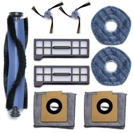 Replacement Accessories Fit for Eufy X10 Pro Omni Robot Vacuum and Mop, 2 Vacuum Bags, 2 Hepa Filter, 2 Side Sweep, 2 Mop Pad, 2 Brush Roll