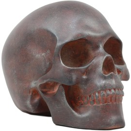 Ebros Gift Gothic Rogue Army Soldier Rusted Skull Home Decor Figurine 7" Long Military Themed Skeleton Cranium Ossuary Macabre Sculpture