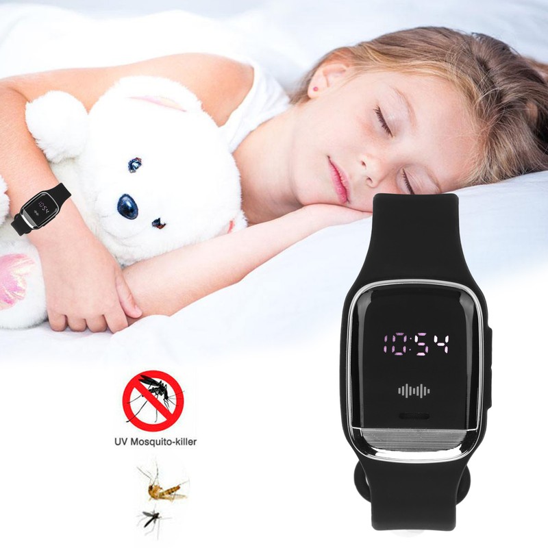 Mosquito Repellent Watch Bracelet Time Display Temperature Measurement Stylish Ultrasonic