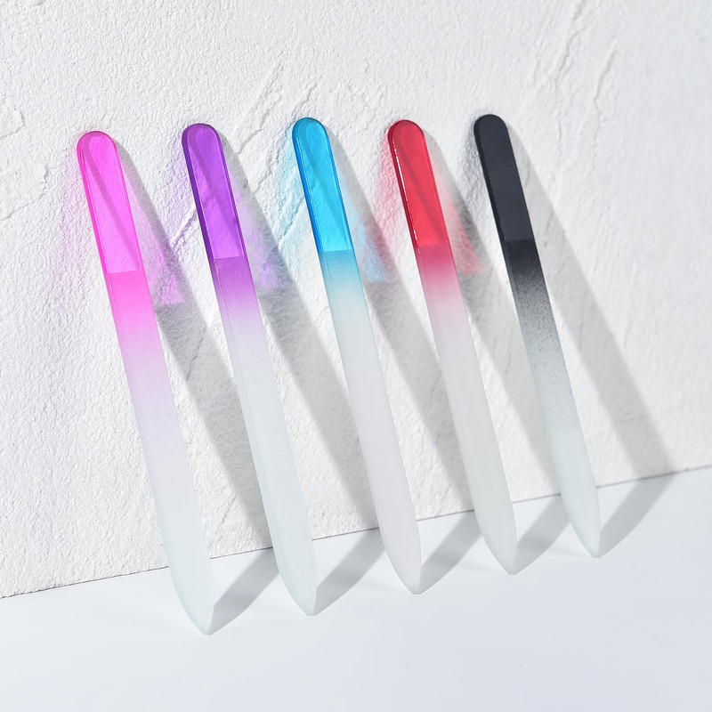 KADS 5 Pack Glass Nail File Crystal Fingernail Files Set