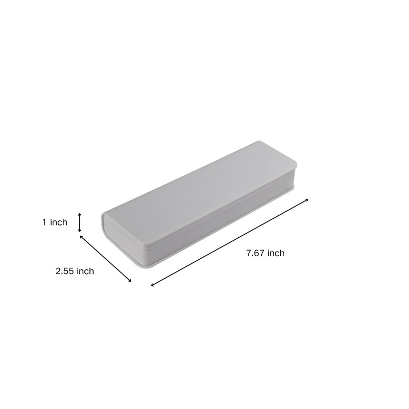 HIEALO Pencil Box,Plastic Pencil Case For Kids School Office,Grey,1 Pack,Solid