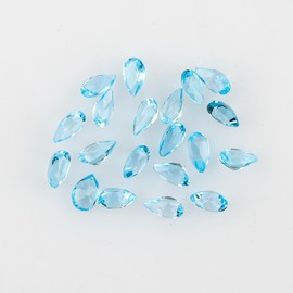 20 Pcs,5X3 MM, Yashee Natural Sky Blue Topaz Yasheetone,Briliant Cut, Pear Shape, Calibrated Stone, Jewelry Making Supply, Chakra Energy Healing Real Crystal, Birthstone, Wholesale deal