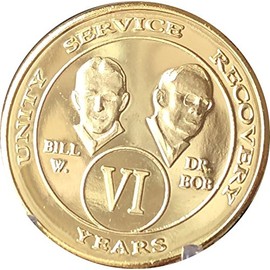 31 Year AA Founders Medallion Gold Plated Sobriety Chip