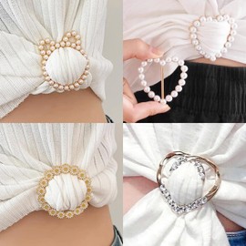 Scarf Ring for Women Brooches and Pins for Women Silk Scarf Ring Clip T-shirt Tie Clips Round Circle Clip Buckle Clothing Jewelry Gifts