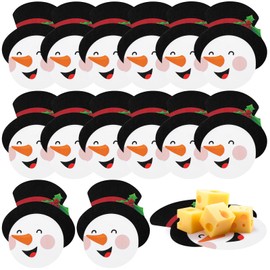 Tenceur 100 Count Christmas White Snowman Parchment Paper 6 Inch Cheese Paper Parchment for Christmas Party Holiday Kitchen Dining Table Charcuterie Boards Food Serving Decoration, Double Sided