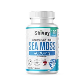 Sea Moss Extract 4000mg Per Serving | 180 Vegan Tablets - 90 Day Supply | High Strength Irish Sea Moss | Made in The UK by Shivay Herbals