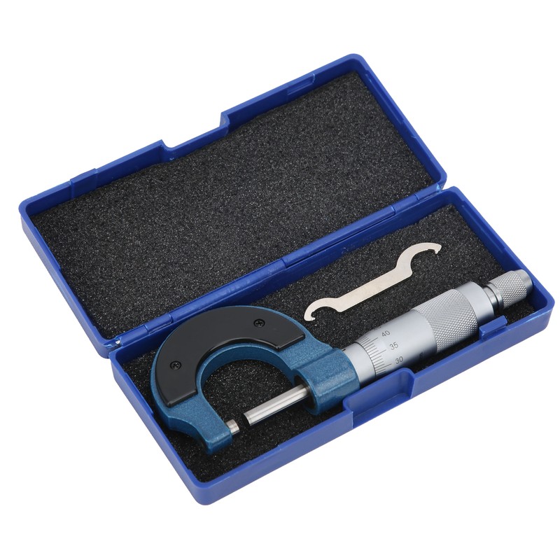 Micrometer 0‑25mm Scale Outside Diameter Carbon Steel Spiral Locking Measuring