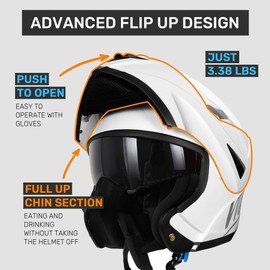 Westt Motorcycle Helmets Modular Motorcycle Helmet for Adults Motorbike Helmet ATV Helmet with Dual Visor for Men & Women Full Face Helmet DOT Approved