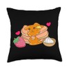 Pancake Cat Almond Flour Strawberry - Cute Kawaii Anime Throw