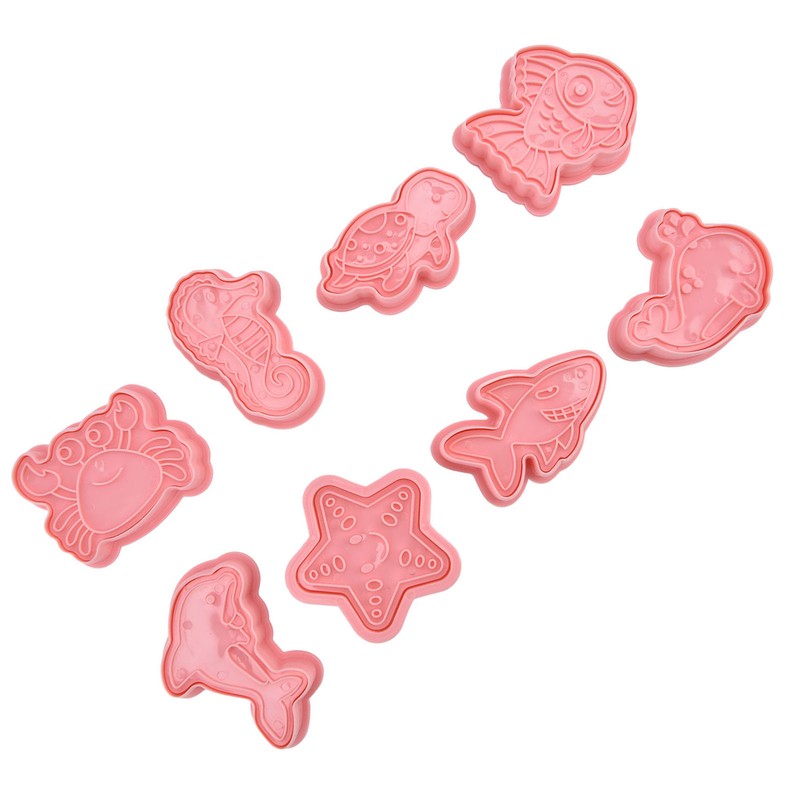 Plastic Cookie Cutters Sea Animal Pattern 3D Cartoon Baking Pressable