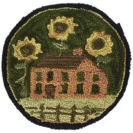 Park Designs House and Sunflowers Hooked Chair Pad