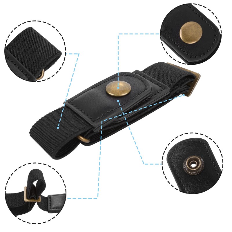 Lusofie 2pcs No Buckle Belt Women，Belt Elastic Comfortable Invisible Belt