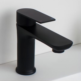 SevenGelok Black Bathroom Faucets One Hole Sink Faucet Single Handle 1 Hole Vanity SUS304 Stainless Steel Faucet for Bathroom Sink NO-Lead Matte Black Bathroom Faucet, SF8-BK