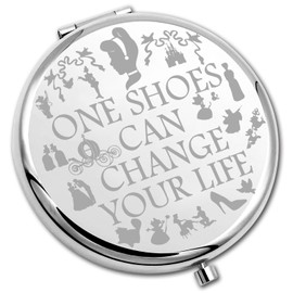 PLITI Princess Movie Inspired Gift Fairy Tales Lover Gift One Shoes Can Change Your Life Princess Compact Mirror for Fans (Shoes Change Life CM)