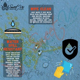 Sweet Us Wipeable Tablecloth Spill Resistant Teflon Coated Floral Cotton French Provencal Jacquard Tablecloth for Rectangle Tables Sunflower Olivier Vibrant, Turquoise Green Burgundy, 62 x 98 in