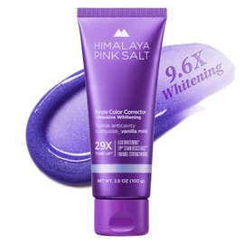 HIMALAYA PINKSALT Purple Whitening Toothpaste - Teeth Whitening, Deep Stain Remover, Helps Remove Tea and Wine Stains, Plaque Remover for Teeth, Tone Up with Fluoride - Vanilla Mint, 3.5 oz