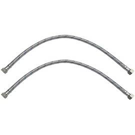 AERZETIX - C51050 - Set of 2 - Flexible Connection Hose - Flexible Hose - 500 mm - 3/8 Inch Female - 3/8 Inch Female - Tap Health Mixer Tap Kitchen Bathroom Sanitary
