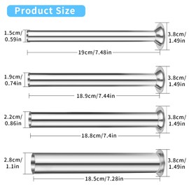 4 Sizes Stainless Steel Sausage Stuffing Tubes Replacement for LEM 606,606SS,1606,1606SS Sausage Stuffers, Sausage Stuffer Funnels for LEM Sausage Stuffers