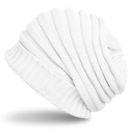 Caspar MU081 Unisex Winter Knitted Beanie Hat, White