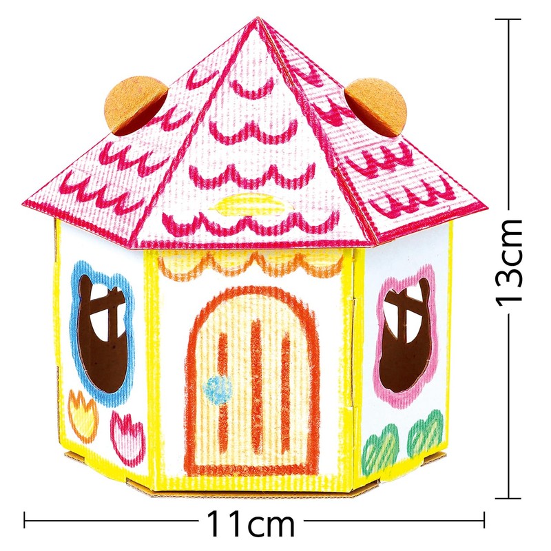 Artec 55459 Cardboard House Building Kit, Crafts, Drawing Kit, Cardboard