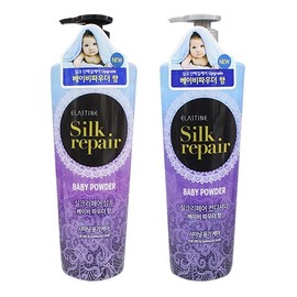 Elastine Silk Repair Shining Baby Powder Scent Shampoo & Conditioner 550ML TJ Conditioner 2ea