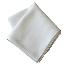 Brooks Brothers 125000-6560-10 Men's Easy Care, Yarn-Dyed, Handkerchief (White/18.9 inches (48 cm), Large, Apollo Cottage Processing (No Iron/Shape Stability), white