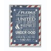 Stupell Industries Pledge of Allegiance with American Flag Background Grey