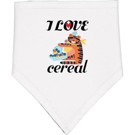 inktastic Cereal Lover Cute I Love Cereal Baby Bandana Bib White and Black 401aa