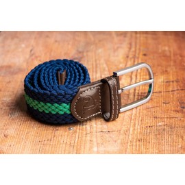 SWOLE PANDA Unisex Recycled Woven Belt, Elastic Belt for Men and Women, Belt Buckle Stretch Woven Belt - Green Stripe