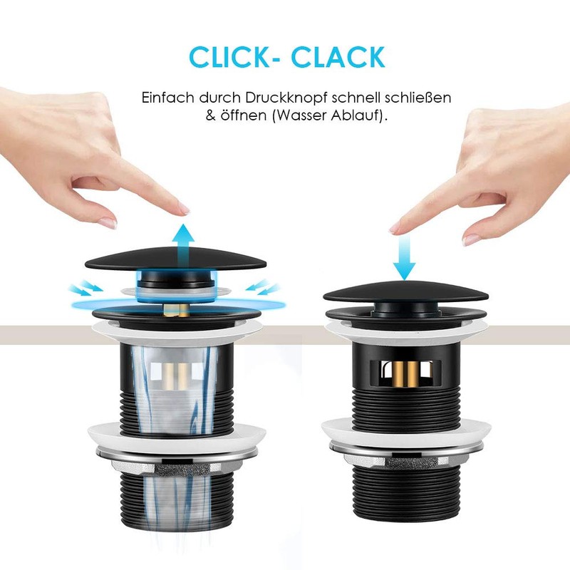 Sink Siphon, Chrome & Black
