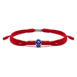 HARACRAFT Evil Eyes Bracelet, Adjustable Red String Talisman Amulet, Lucky and Protection, Handmade Braided Kabbalah String Of Fate, Surfer Rope Cord Thread for Men, Women, Friendship (Evil Eyes)