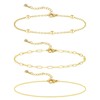 Sewyer Layered Gold Bracelets for Women 14K Layered Bracelets Set