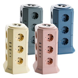텔로(백) 텔로 usb 타워 멀티탭 에디션 17구 딥블루 Tello (White) Tello USB Tower Multi-Outlet Edition 17-Socket Deep Blue