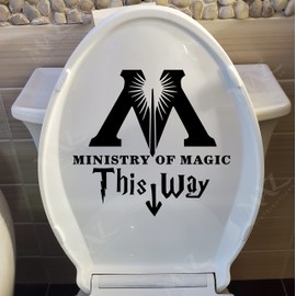 Ministry of Magic This Way Decal Die Cut Vinyl Decal Sticker for Walls , Laptop , Cars , Vans , Trucks | Black 7.5 x 6.5 inches | MAZ-447