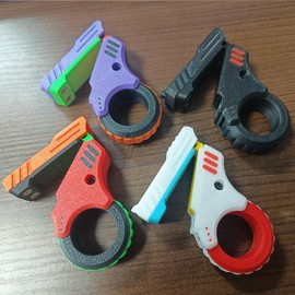 Fidget Slider 3D Printed Fidget Toy Gadget Novelty Toy Toys Stress Relief Relax EDC Gyro Finger Toy Ring Fingertip Textured Spinner Flip ASMR ADHD 3+ (Purple Fidget Slider Toy x1)