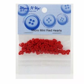 Jesse James (2) Jesse James Dress It Up Buttons Micro Mini Red Hearts, NEW