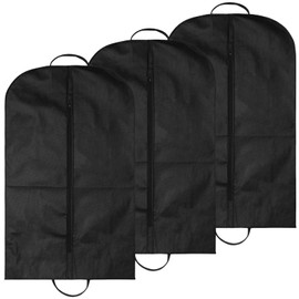 3 Pack Suit Bag Black Suit Cover With Handles And Gusset Suit Carriers Bag Suit Dust Bag Full Zipper Garment Bag For Suits And Coats(60 * 100cm)