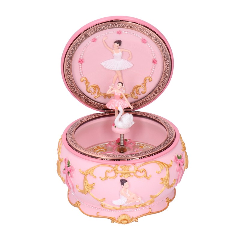 LED Music Box Figurine Rotation Exquisite Music Box Home Decoration