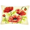 Vervaco Poppies Cross Stitch Cushion, Multi-Colour