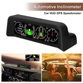 Unbranded Car HUD Inclinometer Head Up Display GPS Speedometer Compass Slope Angle Meter