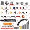 496Pcs Technic-Parts Pieces Gears-Axles-Pins-Connectors Compatible with Major Brand Power-Function Cars-and-Motors