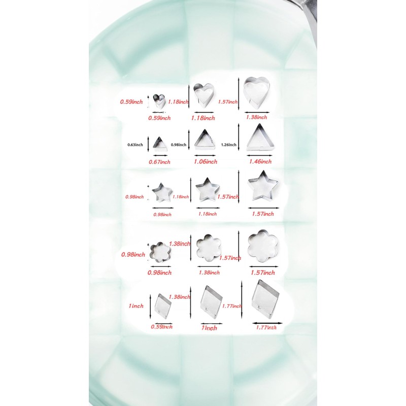 Honwor 30-Piece Mini Cookie Cutter Set - Stainless Steel Shapes